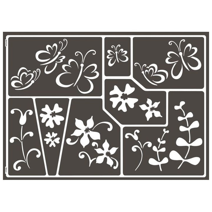 Samoprzylepny szablon Butterfly Meadow A3 | Artmie