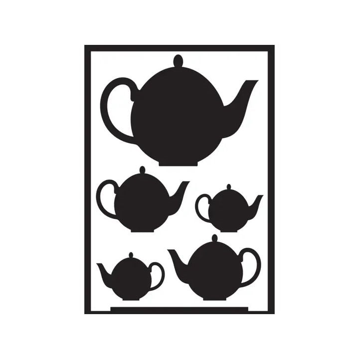 Samoprzylepny szablon Teapots A5 | Artmie