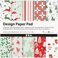 Papier do scrapbookingu | Motyw świąteczny 50 arkuszy 15,2 x 15,2 cm | Artmie
