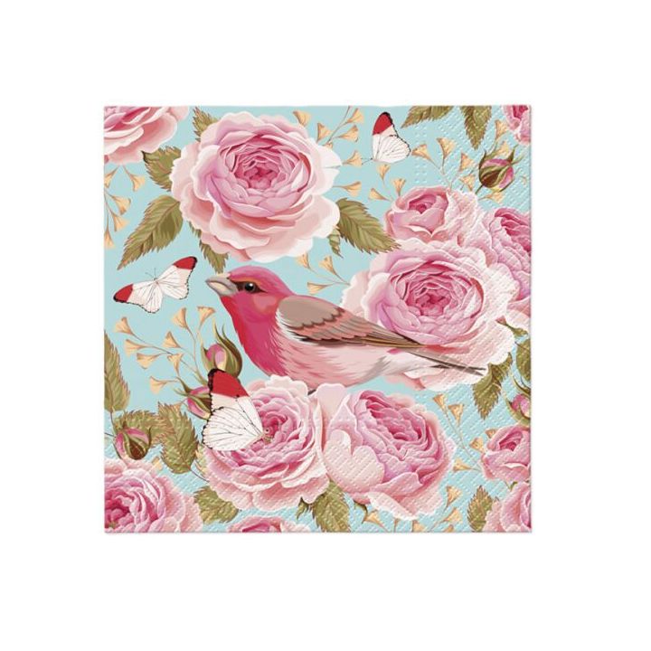Serwetki do decoupage - English Roses Bird  - 1szt. | Artmie
