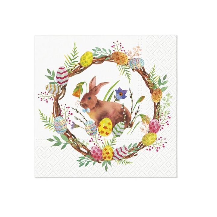 Serwetki do decoupage - Bunny in wreath  - 1szt. | Artmie