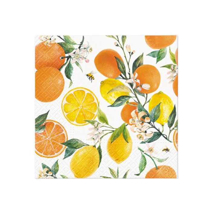 Serwetki do decoupage - Citrus with bees  - 1szt. | Artmie