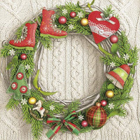 Serwetki do Decoupage Classic Garland on Wool Pattern / 1 szt | Artmie