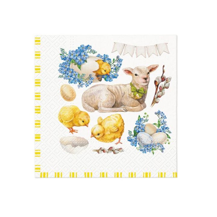 Serwetki do decoupage - Easter lamb frame  - 1szt. | Artmie