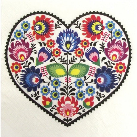 Serwetki do Decoupage - Folk hart - 1 szt | Artmie