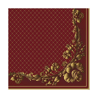 Serwetki do Decoupage - Gold Frame and Net on Crimson - 1 szt | Artmie