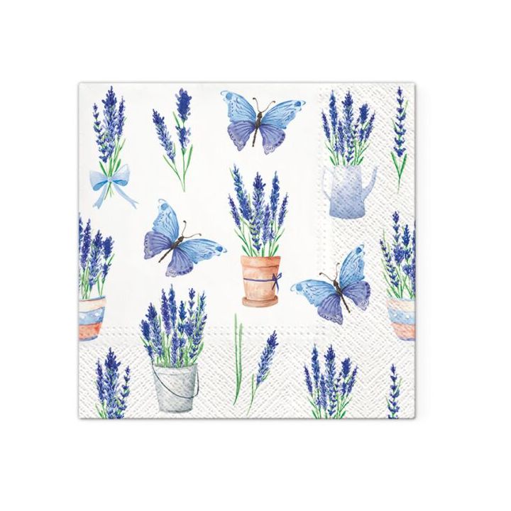 Serwetki do decoupage - Lavender Butterflies  - 1szt. | Artmie
