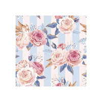 Serwetki do decoupage - Pink Roses on Blue Stripes  - 1szt. | Artmie