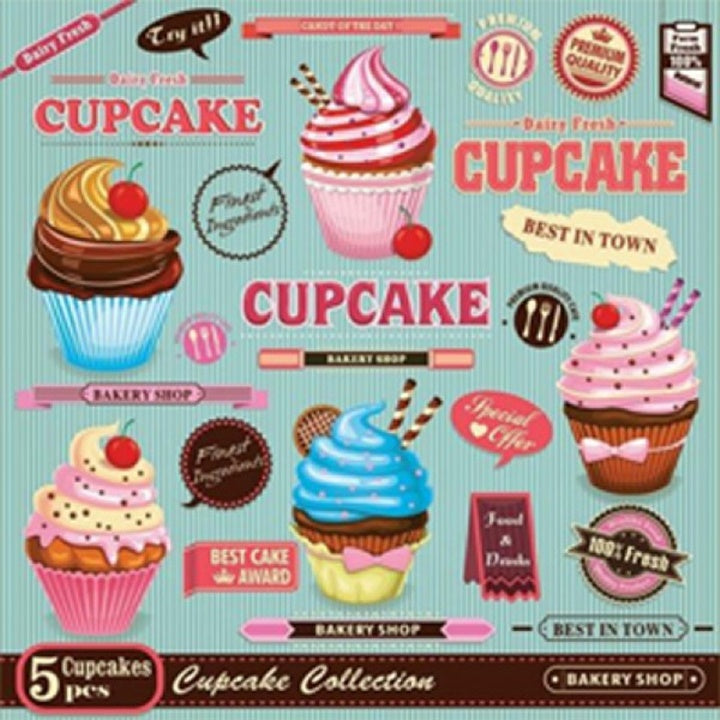 Serwetki do Decoupage - Vintage Cupcake Poster - 1 szt | Artmie