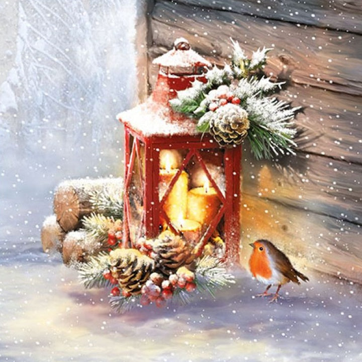 Serwetki do Decoupage -  Robin by Lantern / 1 szt | Artmie