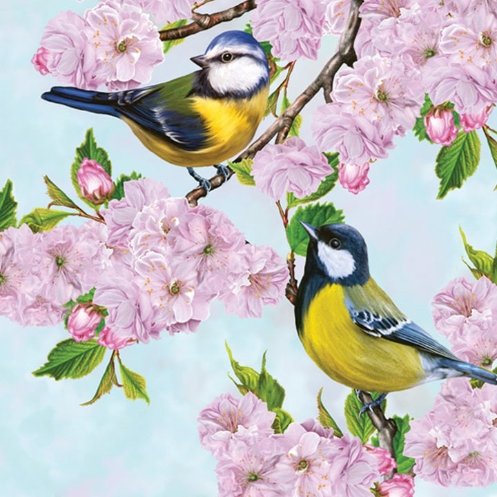Serwetki do Decoupage -  Tits on Cherry Blossom Twig  / 1 szt | Artmie