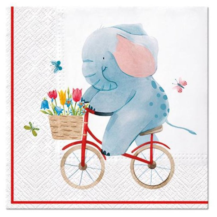 Serwetki do Decoupage Elephant on Bike  / 1 szt | Artmie