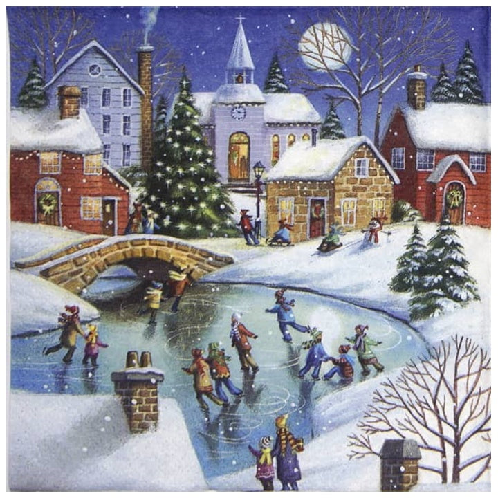 Serwetki do Decoupage -  Winterly Ice Skating / 1 szt | Artmie
