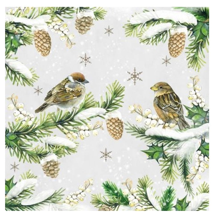 Serwetki do Decoupage - Sparrows in Snow/ 1 szt | Artmie