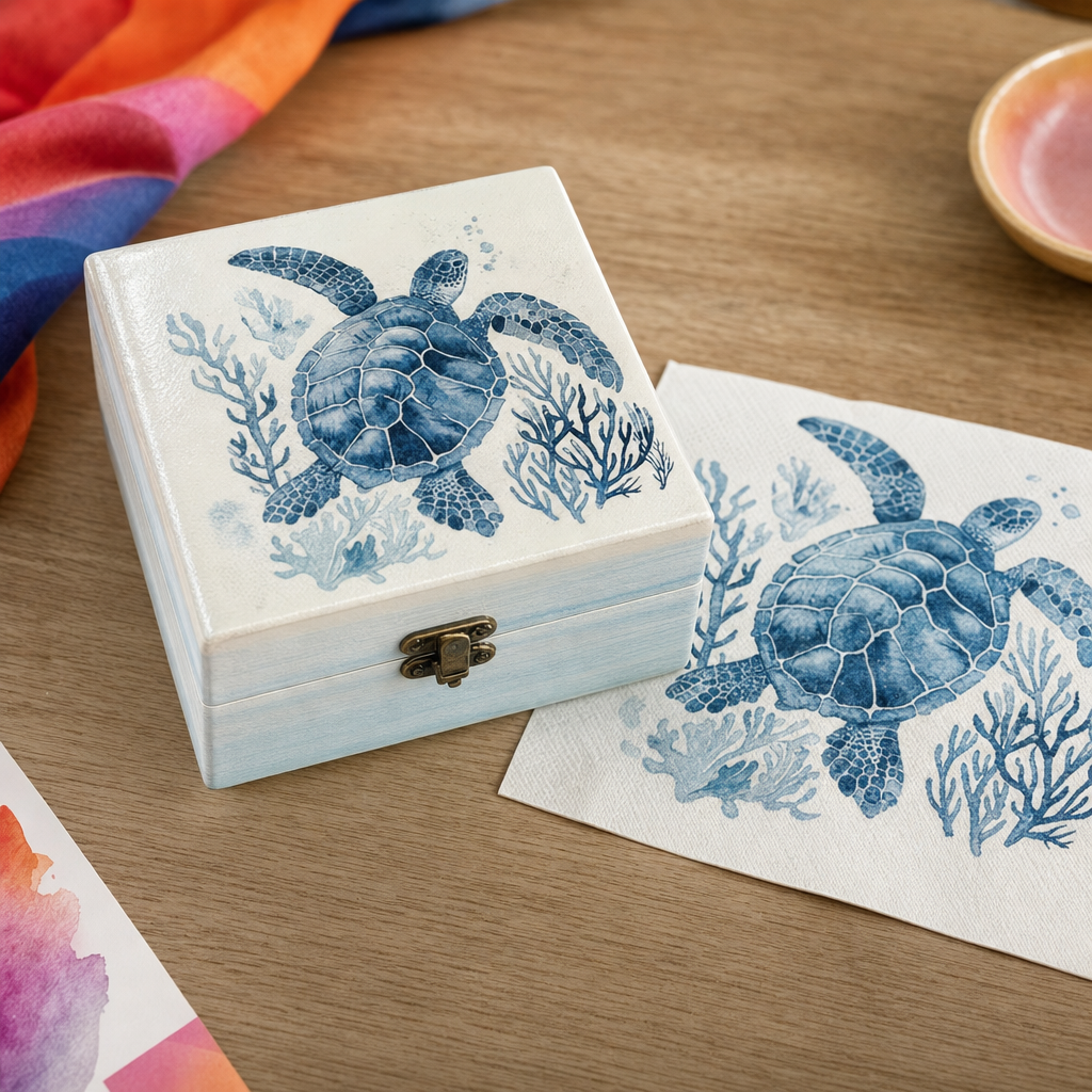 Serwetki do decoupage z motywem zwierząt morskich