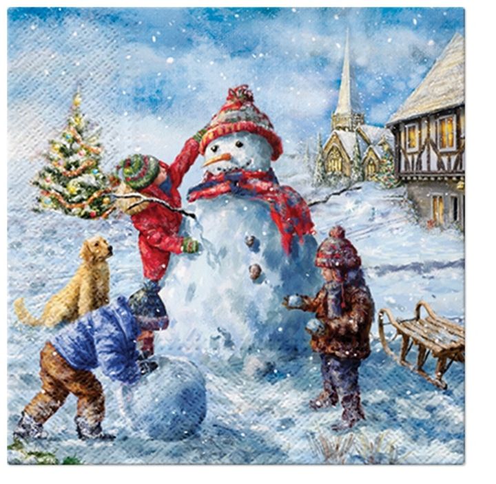 Serwetki do Decoupage - Snowman Fun  / 1 szt | Artmie