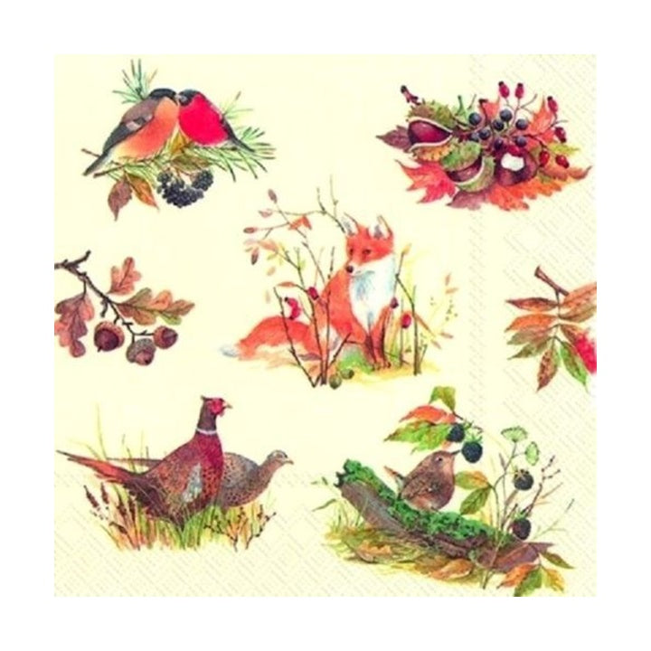 Serwetki EKO do Decoupage -Autumn Wildlife - 1 szt | Artmie