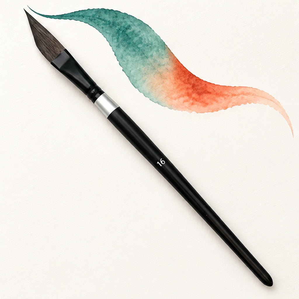 Skośny pędzel akwarelowy sword liner z długim trzonkiem, rozm. 8 – 20