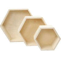 Storage boxes drewniane skrzynki 3 szt | kształt sześciokątny | Artmie