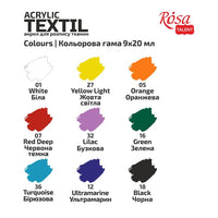 STYLE ROSA TALENT Zestaw farb akrylowych do tekstyliów | Artmie