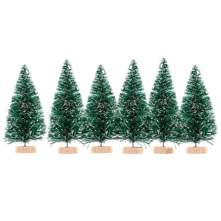 Świąteczne ozdobne mini choinki 6 sztuk | Artmie