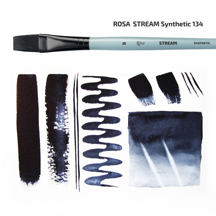 Syntetyczny pędzel płaski ROSA STREAM 134 | różne rozmiary | Artmie