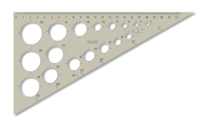 Szablon ekierka koła od 3 mm do 30 mm Koh-I-Noor  22 cm / 1 szt | Artmie