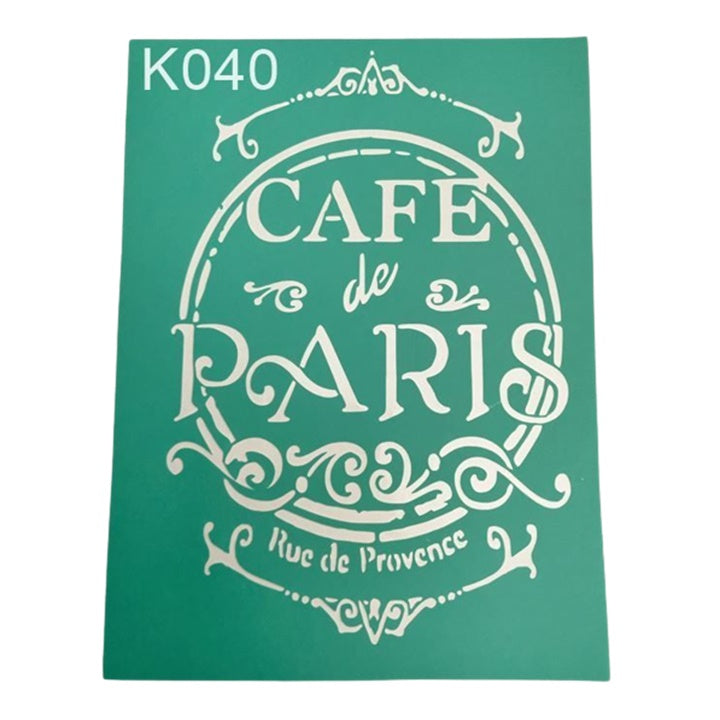 Szablon samoprzylepny Cafe de Paris 20 x 15 cm | Artmie