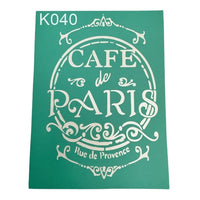 Szablon samoprzylepny Cafe de Paris 20 x 15 cm | Artmie