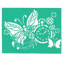 Szablon samoprzylepny Motyl z zegarem / 20 x 15 cm | Artmie