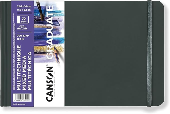Szkicownik Canson Graduate Art Book Mix Media 200 g/m², 72 arkusze, 14 x 21,6 cm, twarda oprawa