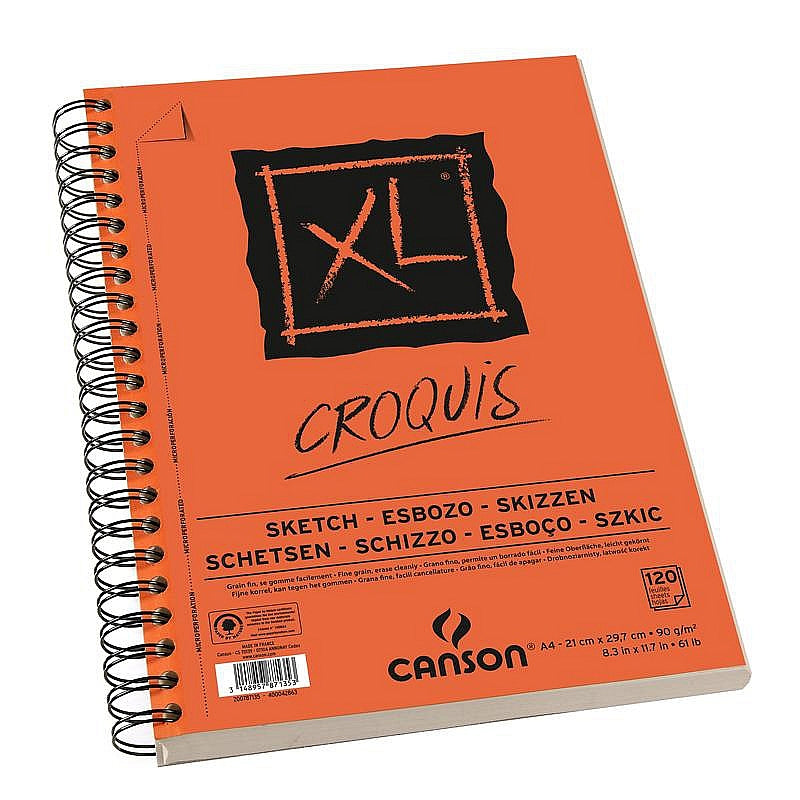 Szkicownik CANSON XL Croquis A5, 90 g/m², 60 arkuszy, na spirali z boku