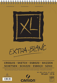 Szkicownik CANSON XL Extra Blanc 90 g/m² 120 arkuszy A3 na górnej spirali