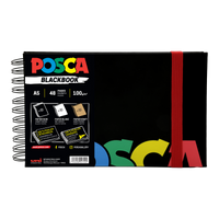 Szkicownik Posca, czarny, A5, mix 3 kolorów papieru