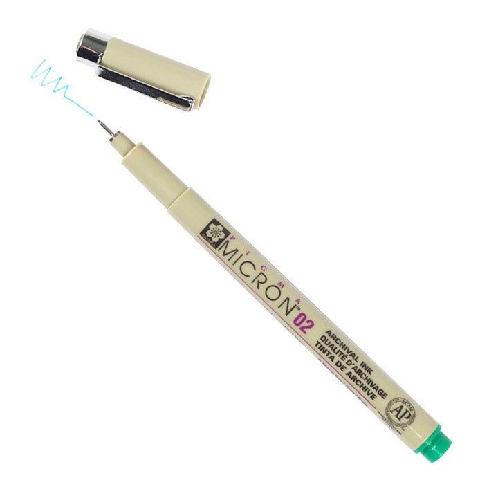 Cienkopis SAKURA Pigma Micron GREEN | różne grubości | Artmie