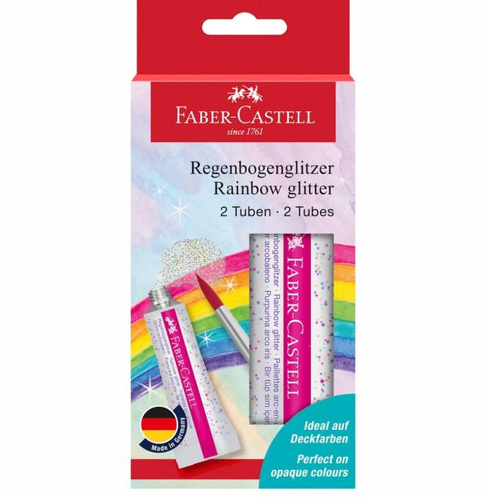 Tęczowy brokat do farb akwarelowych 2 x 12 ml | Artmie