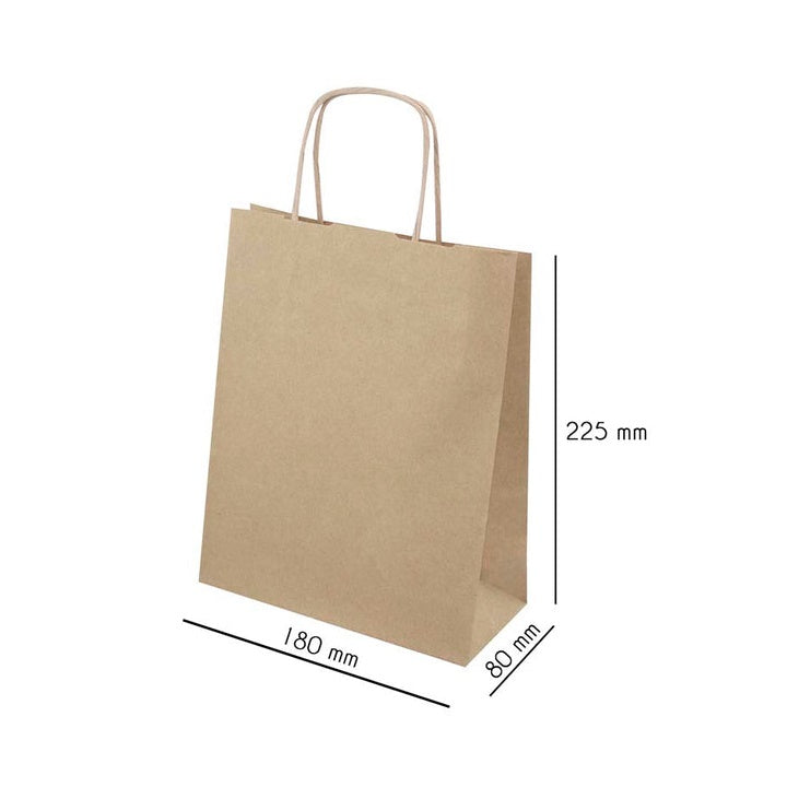 Torba papierowa brązowa 180x80x225 mm 10 szt. | Artmie
