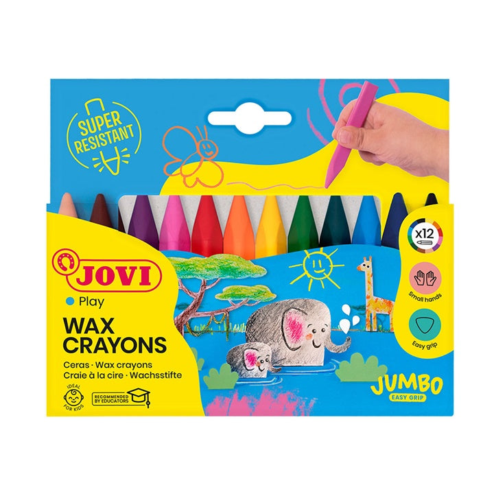 Trójkątne kredki woskowe JOVICOLOR Triwax 12szt/ 82mm średnica 11mm | Artmie