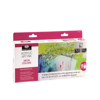 Tusz akrylowy Royal & Langnickel kolory neonowe 6 x 30 ml | Artmie