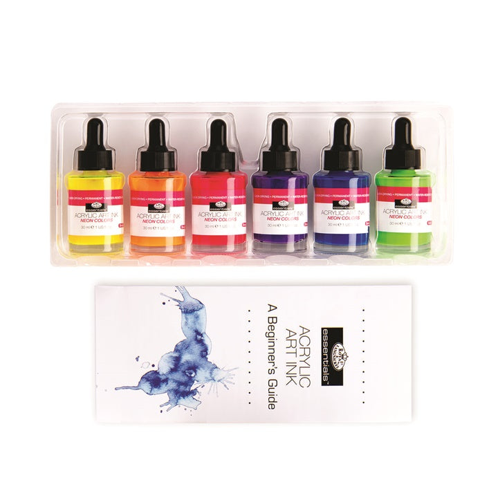 Tusz akrylowy Royal & Langnickel kolory neonowe 6 x 30 ml | Artmie