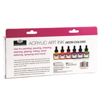Tusz akrylowy Royal & Langnickel kolory neonowe 6 x 30 ml | Artmie