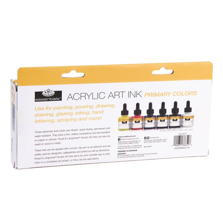 Tusz akrylowy Royal & Langnickel kolory podstawowe 6 x 30 ml | Artmie