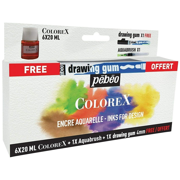 Tusz akwarelowy Colorex Pebeo / zestaw 6 x 20 ml | Artmie