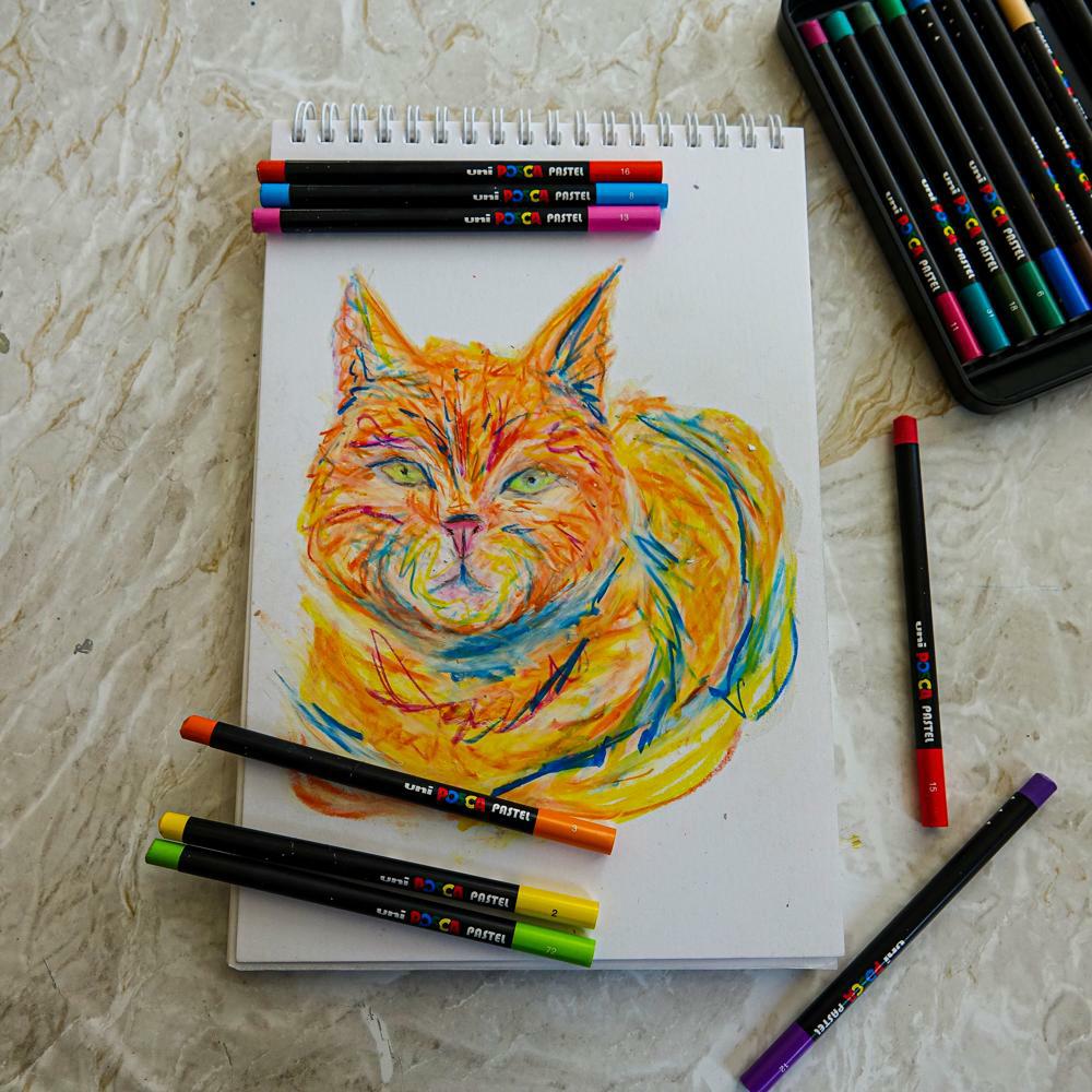 Pastele woskowe Posca KPA-100 24C, zestaw, miks kolorów