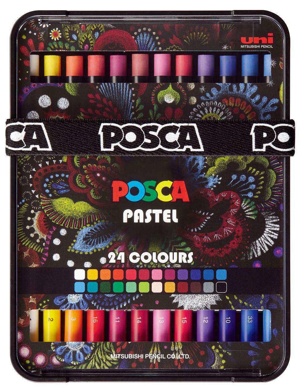 Pastele woskowe Posca KPA-100 24C, zestaw, miks kolorów