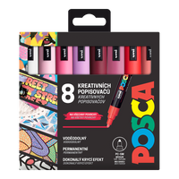 Posca zestaw markerów PC-5M, LOVE, 1,8 - 2,5 mm, mix ciepłych odcieni (8 szt.)