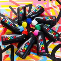 Posca PCM-22 8C MOP´R zestaw markerów, 3 – 19 mm, mix kolorów (8 szt.)