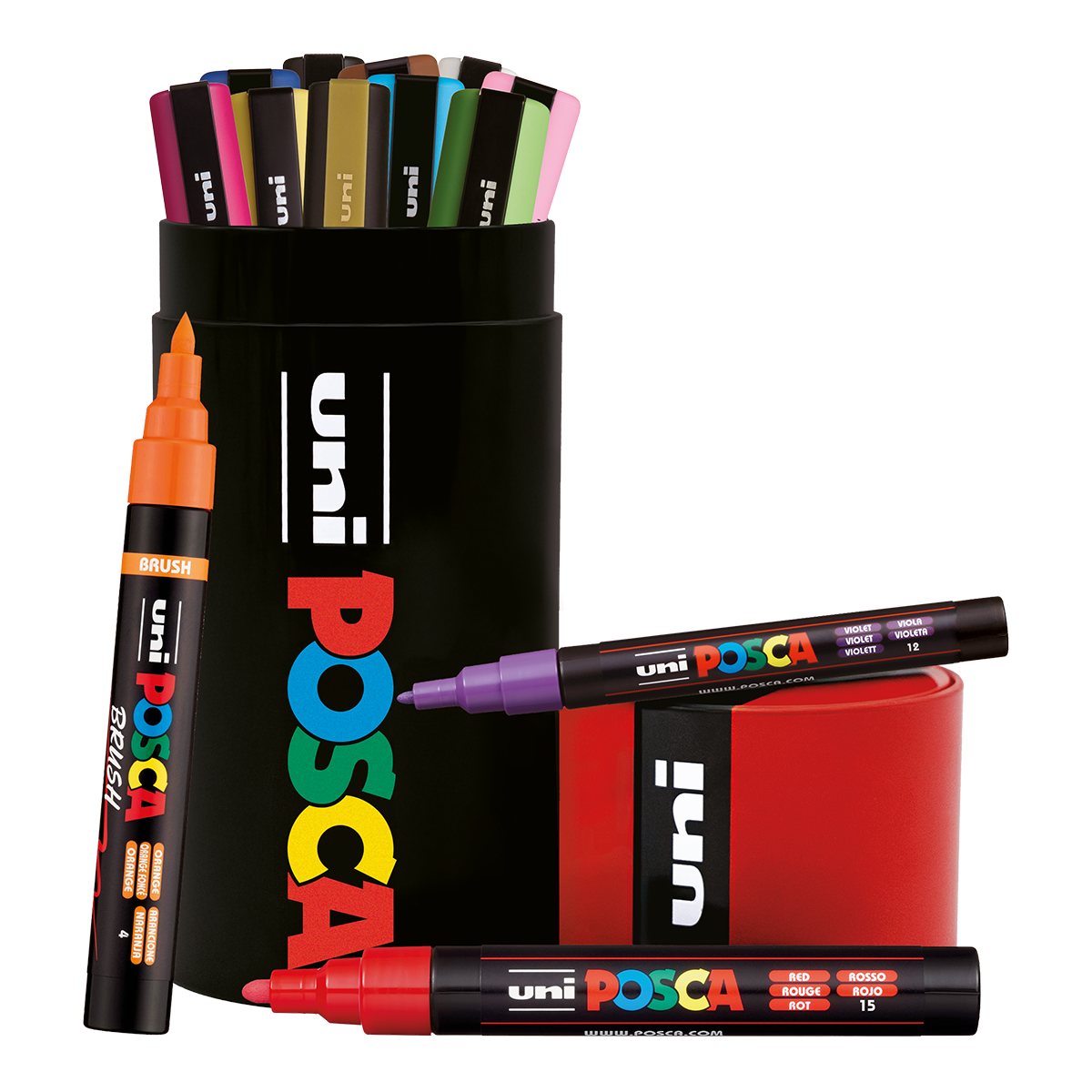 Posca zestaw mieszany markerów w metalowej puszce – 13 szt. (PC-3M, PC-5M, PC-5BR)