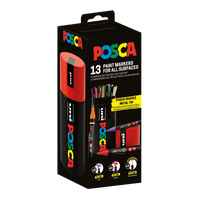 Posca zestaw mieszany markerów w metalowej puszce – 13 szt. (PC-3M, PC-5M, PC-5BR)