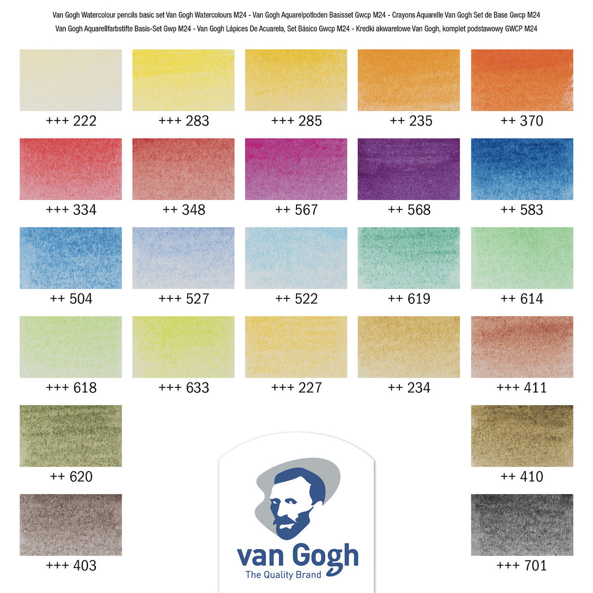 ROYAL TALENS Van Gogh zestaw kredek akwarelowych 24 szt.